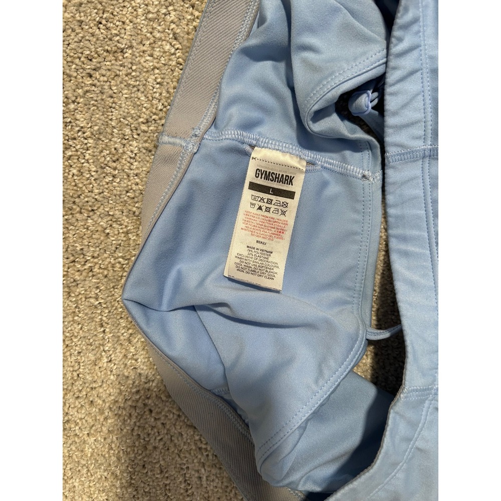 Gymshark Bandeau Sports Bra‎ Light Blue Adjustable Straps B2A2J Womens Large - Picture 3 of 4